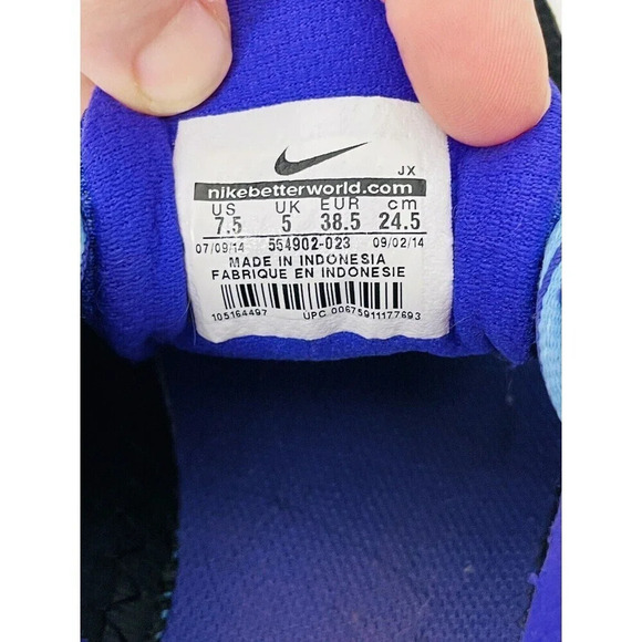 Nike Womens Revolution 2 Running Training Shoe  554902-023 SZ 7.5 Black Purple - Picture 4 of 10